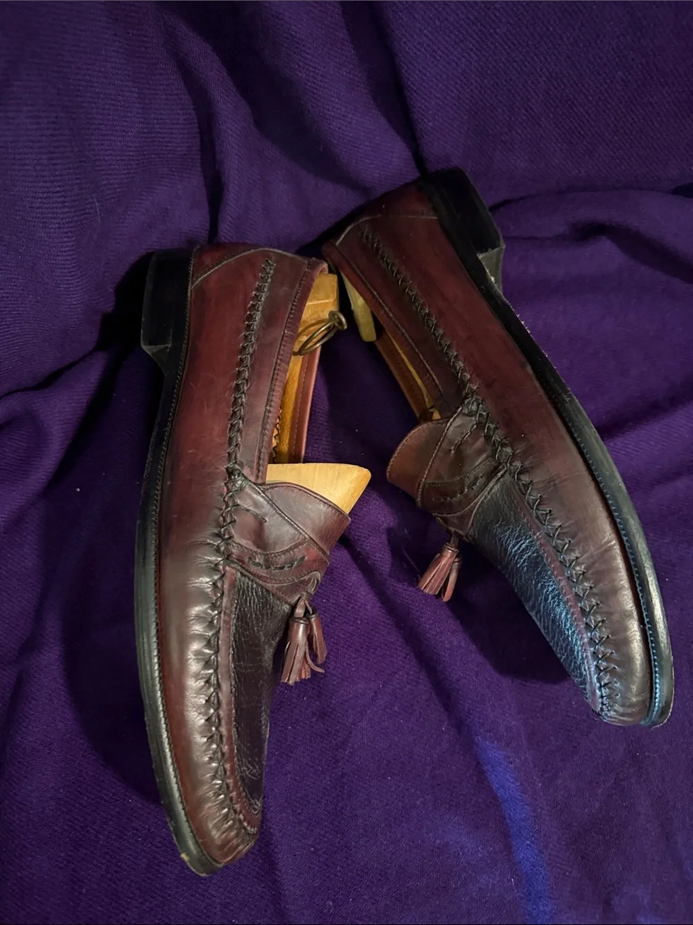 Pronto Uomo Men's Tassel Loafers in Deep Burgundy